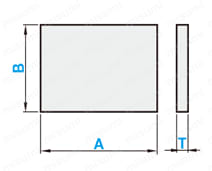 Dimensional Drawing of Antistatic Urethane Sheets, Low Rebound Urethane Sheets, A, B Configurable