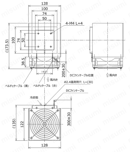 ペルチェ式冷却装置No.4【ユニット2台】【電源＋ファン】【接続線】-