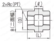 高圧用ねじ込み継手　同径　六角ソケット:関連画像