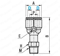 One-Touch Couplings - Y Type, Screw Mount, Branch: Related Image