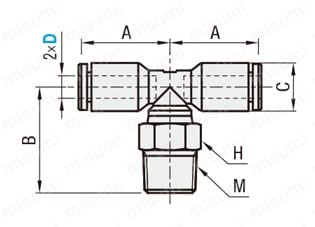 One-Touch Couplings - Union Tee, Screw Mount, Branch