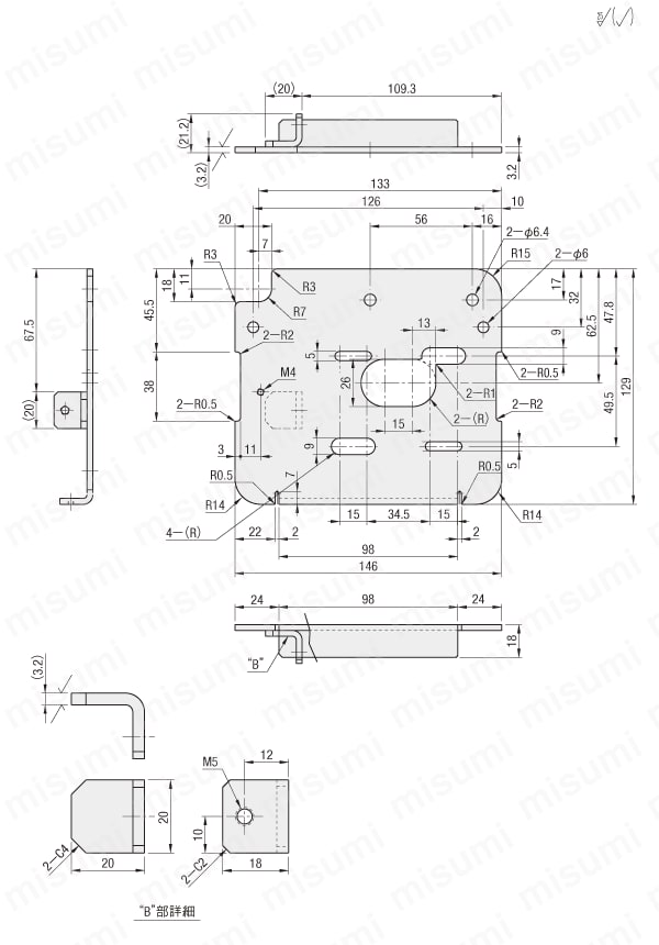 コンベヤ用モータ取付板　MOBP:関連画像