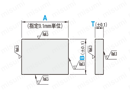 ＳＳ４００　Ａ寸フリープレート（6面フライス相当品）　外形図