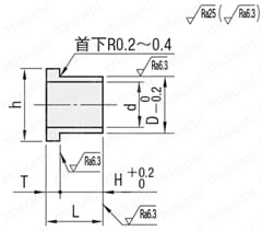 ウレタン　座ぐり加工付用カラー　外形図