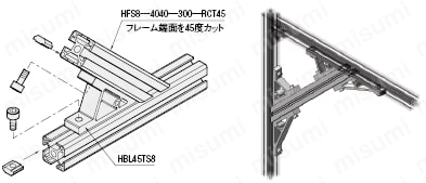 ８シリーズ（溝幅１０ｍｍ）用角度付きブラケット 関連画像1_使用例