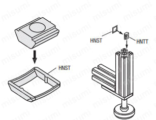 8 Series (Slot Width 10 mm) - Pre-Assembly Insertion Stoppers for Aluminum Extrusions 40, 80 Square   Related Image 1_ App. Example