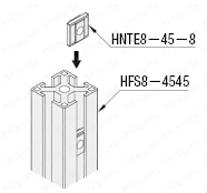 ８－４５シリーズ（溝幅１０ｍｍ）４５・９０角アルミフレーム用先入れ滑り止め一体ナット 関連画像1_使用例