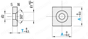 マグネット　皿ボルト止め　正方形タイプ:関連画像