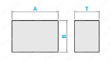 A6063　フラットバー　平角棒・四角棒(WEB掲載品） 外形図01