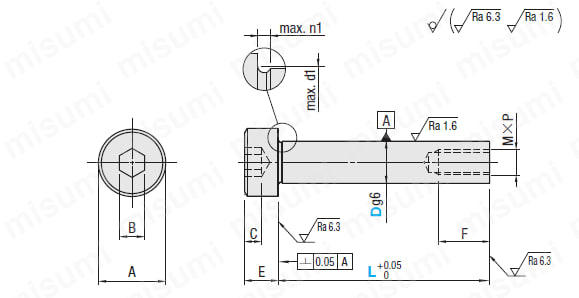 Low Head Shoulder Screw - High Strength Stainless Steel Type, Tapped, Shaft Dia. Tolerance g6: Related Image
