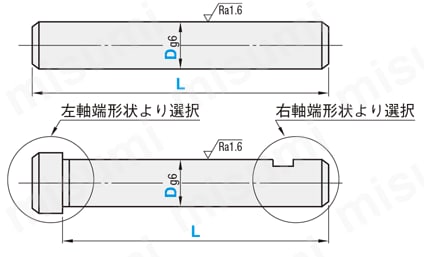 ヒンジピン　軸端形状組み合わせタイプ:関連画像