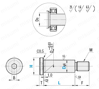 [Clean & Pack] Bearing holding pin, Flanged type: Related Image
