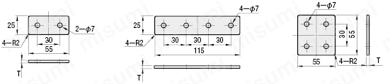 [Clean & Pack]6 Series (Slot Width 8 mm) - Sheet Metal Plates for Aluminum Extrusions, Square Type: Related Image