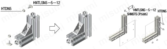 【クリーン洗浄品】５シリーズ（溝幅６ｍｍ）用　アルミフレーム用先入れボルト:関連画像