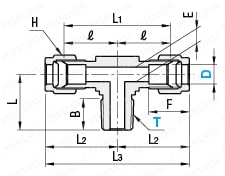 【クリーン洗浄品】ステンレス管用継手　両口チーズユニオン:関連画像