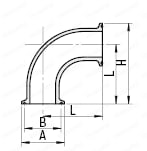 【クリーン洗浄品】サニタリー管用継手　両フェルール　エルボ:関連画像