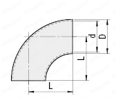 【クリーン洗浄品】サニタリー管用継手　両溶接エルボ:関連画像