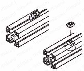５シリーズ（溝幅６ｍｍ）２０・２５・４０角アルミフレーム用先入れロックナット 関連画像2_先入れ/後入れの違い