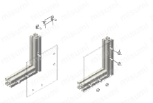 【クリーン洗浄品】６シリーズ（溝幅８ｍｍ）用　アルミフレーム用先入れ金属ストッパ:関連画像