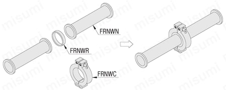 [Clean & Pack]Fittings for Vacuum Plumbing - JIS Flanged, VF Type: Related Image