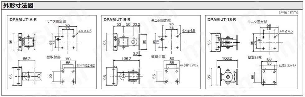 DPAM-JT-18-R | 1方向／2方向可動アーム（壁面対応） | ミスミ | MISUMI(ミスミ)