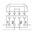 インターロックプラグ　１回路・２回路　２分割・３分割タイプ 回路図NSPT-22