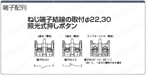 押しボタンスイッチ　取付穴Φ30　照光:関連画像