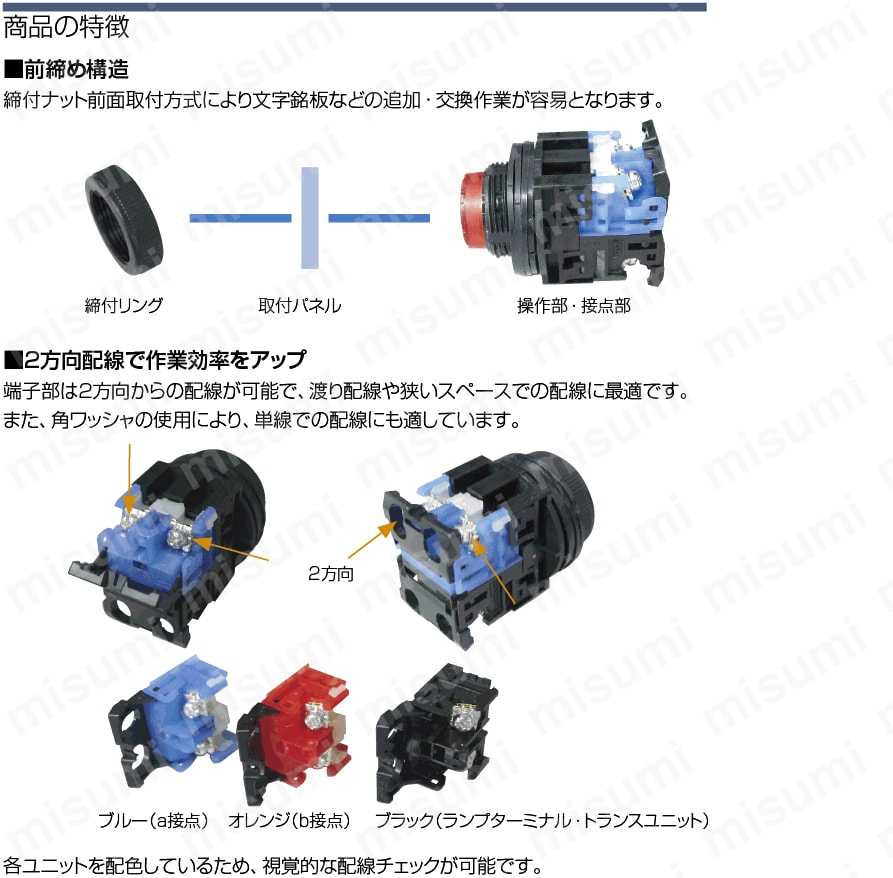 押しボタンスイッチ　取付穴Φ30　照光:関連画像