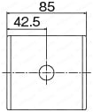 アルミ標準スイッチボックスW80×H70　単品:外形図