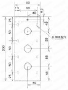 スチール標準スイッチボックスW80×H70 単品：外形図
