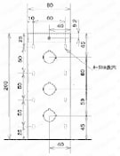 スチール標準スイッチボックスW80×H70 単品：外形図