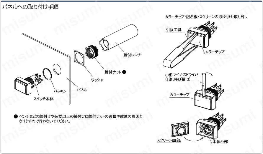 押しボタンスイッチ　取付穴Φ16　照光:関連画像