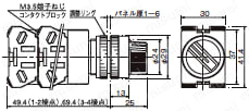 セレクタスイッチ　取付穴Φ16・Φ22・Φ30:関連画像
