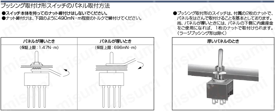 トグルスイッチ　取付穴Φ6・Φ12:関連画像