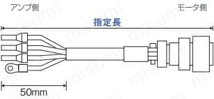 パナソニック MINAS A6/A5シリーズ用 モータケーブル:関連画像