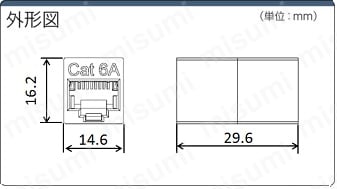 中継タイプ・UTP・Cat6A, Cat6（ストレート結線）:関連画像