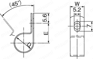 ケーブルクリップ（スチール製）【20個入り】：外形図