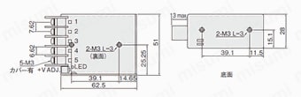スイッチング電源（DC24V出力）:外形図