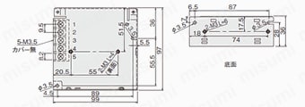 スイッチング電源（DC24V出力）:外形図