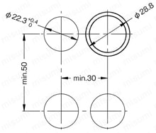押しボタンスイッチ　取付穴Φ22　非照光（バリュー品）:関連画像