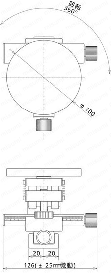 取付冶具（省スペースカメラスタンド）：外形図