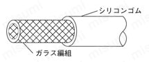 耐熱シリコンチューブ（ガラス編組＋シリコンゴム）　外形図