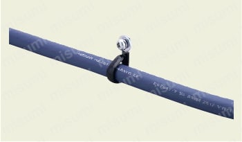 ケーブルクリップ（フレキシブル・樹脂コーティング）【100個入り】：使用例