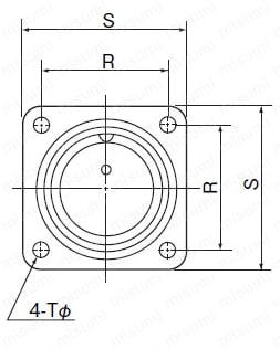 MS3102シリーズ パネル取付レセプタクルタイプ:外形図