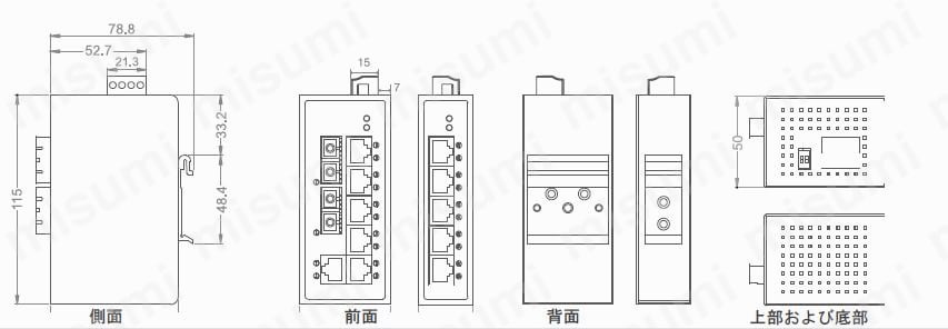10/100M5/8ポート 金属シャーシ産業用ハブ:関連画像
