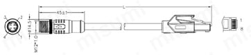 EtherNetIP, EtherCAT, PROFINET対応 M12コネクタ付ケーブル:関連画像