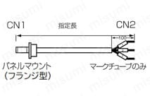 RMコネクタ ストレート／中継／パネル取付タイプ 外形図
