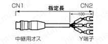 RMコネクタ ストレート／中継／パネル取付タイプ 外形図