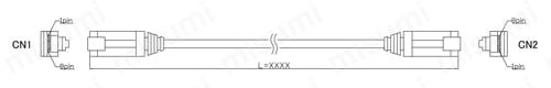 CAT5e UTP （より線） AWG30細径 ツメ折れ防止 やわらか LANケーブル 外形図