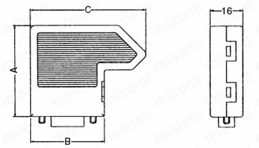 Dsubｺﾈｸﾀ　ネジロックタイプ/プレスコンタクト（端子台内蔵型）:外形図